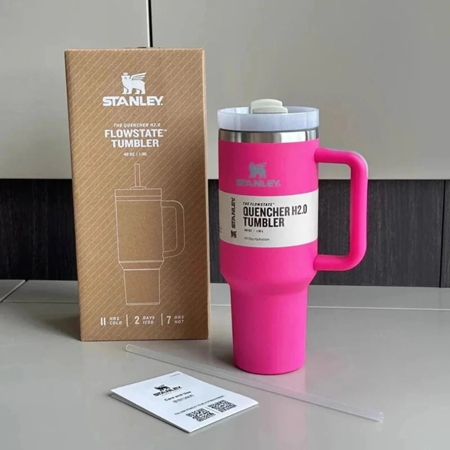 Stanley 40 Oz Stainless Steel Tumbler | Leak-Proof Vacuum Insulated Travel Mug | Hot & Cold