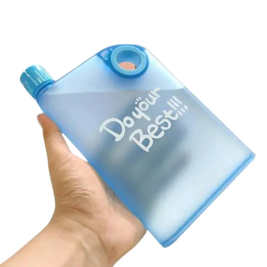 Ultra Slim Notebook Style Water Bottle 380ml | Portable Memo Bottle for Travel, School & Office