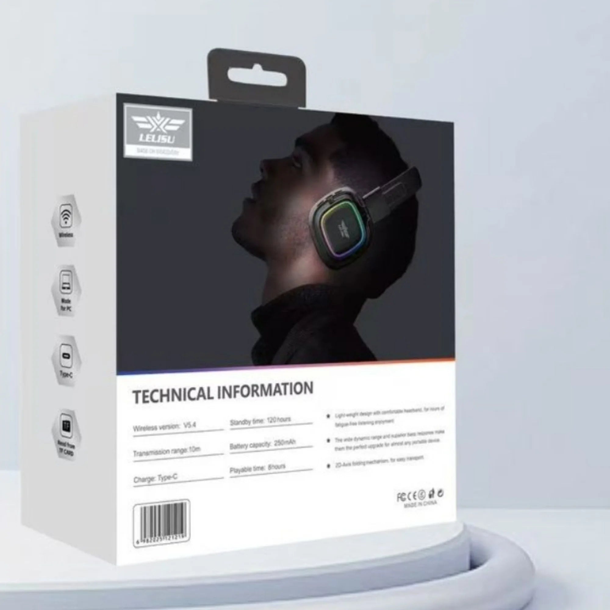 Lelisu headphones cushioned ear pads detail