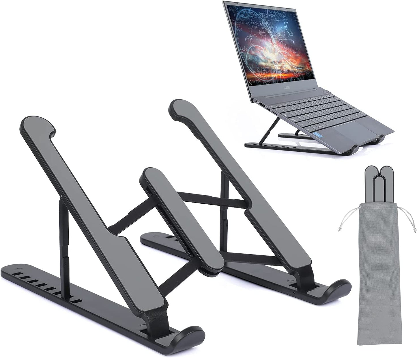 Plastic Foldable & Portable Laptop Stand | Lightweight Adjustable Laptop Holder | High-Quality ABS