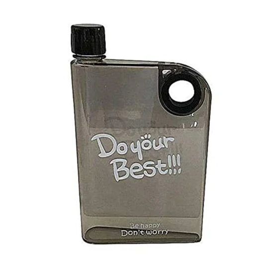 Ultra Slim Notebook Style Water Bottle 380ml | Portable Memo Bottle for Travel, School & Office