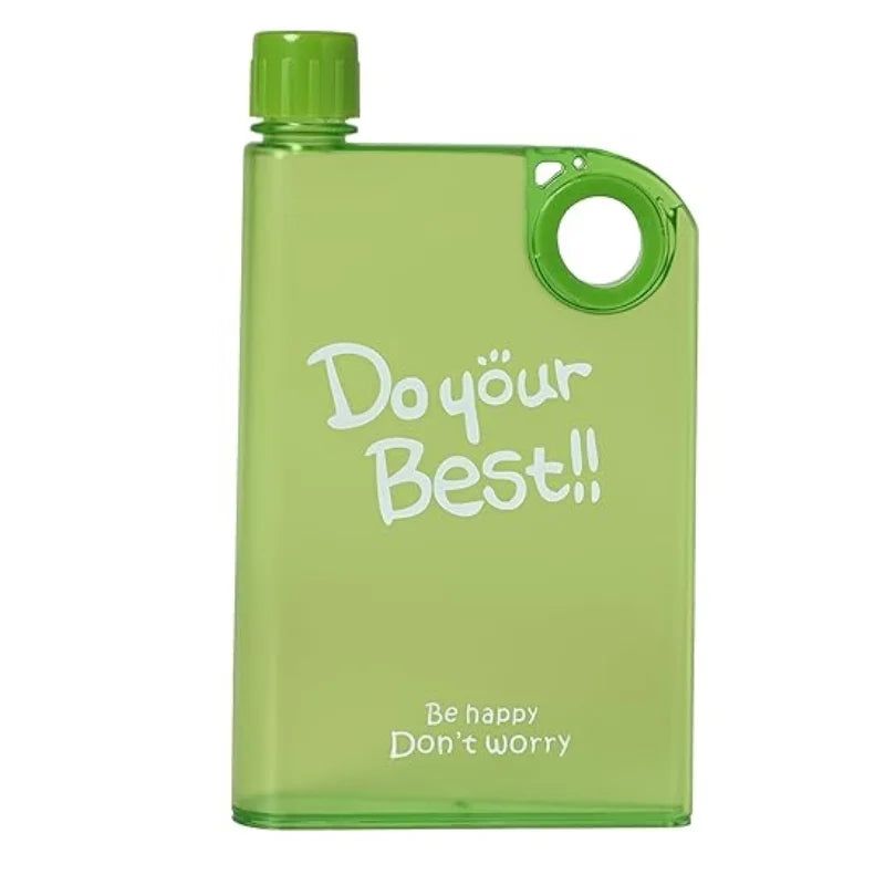 Ultra Slim Notebook Style Water Bottle 380ml | Portable Memo Bottle for Travel, School & Office