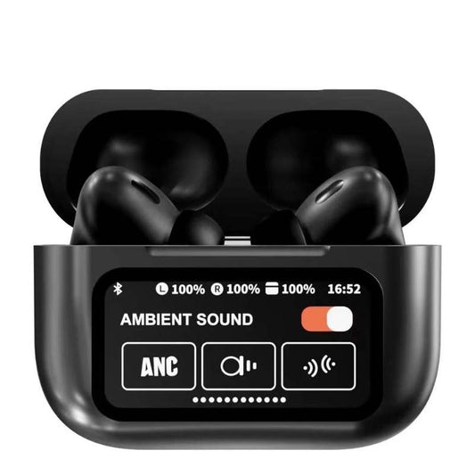 A9 Pro ANC Bluetooth 5.4 Wireless Earbuds with Smart Screen and Active Noise Cancellation
