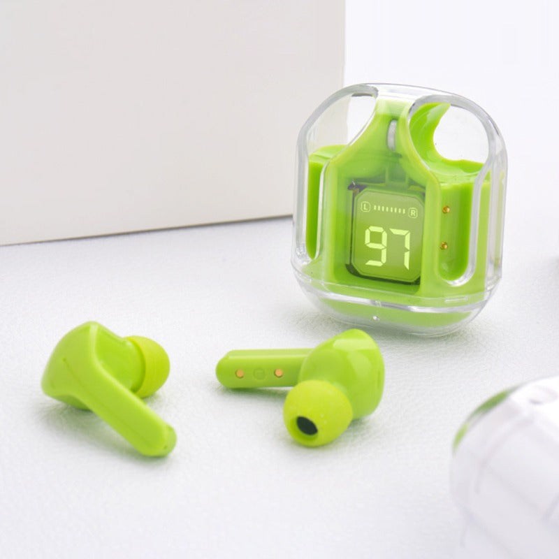Air31 Wireless Earbuds crystal transparent design