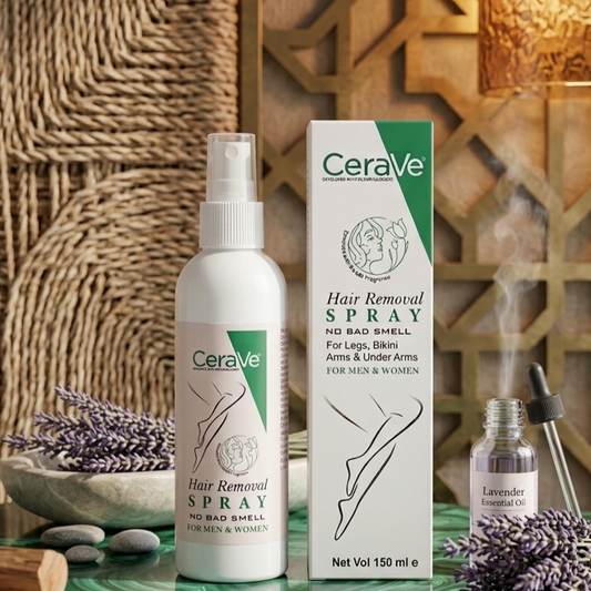 Green CeraVe Hair Removal Spray - Gentle Body Hair Eliminator Smooth, Skincare Product For Men And Women - 150ML