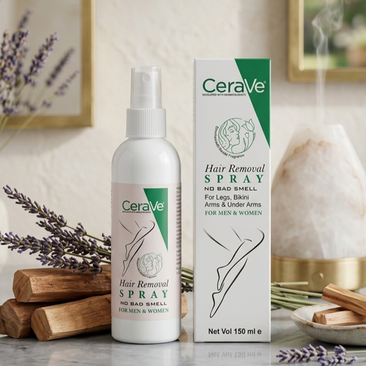 Green CeraVe Hair Removal Spray - Gentle Body Hair Eliminator Smooth, Skincare Product For Men And Women - 150ML