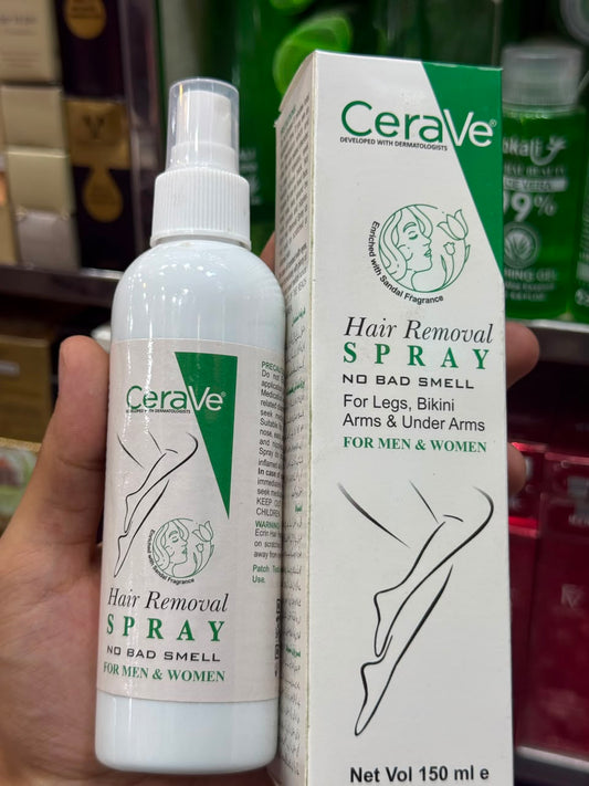 Green CeraVe Hair Removal Spray - Gentle Body Hair Eliminator Smooth, Skincare Product For Men And Women - 150ML