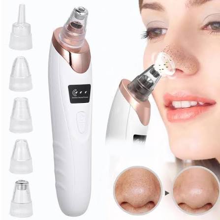 5 in 1 Blackhead Remover Machine Rechargeable | Face Vacuum Derma Suction With 5 Heads