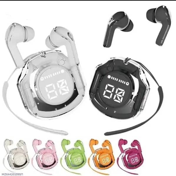 Air 39 earbuds transparent design detail