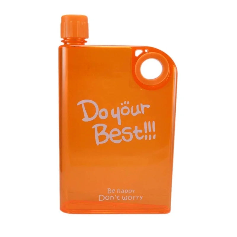 Ultra Slim Notebook Style Water Bottle 380ml | Portable Memo Bottle for Travel, School & Office