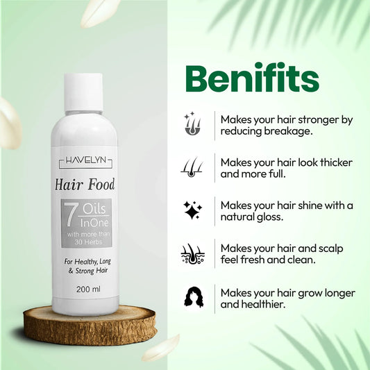 Havelyn Hair Food Oil 200ml | 7 Oils & 30+ Herbal Extracts for Strong & Healthy Hair