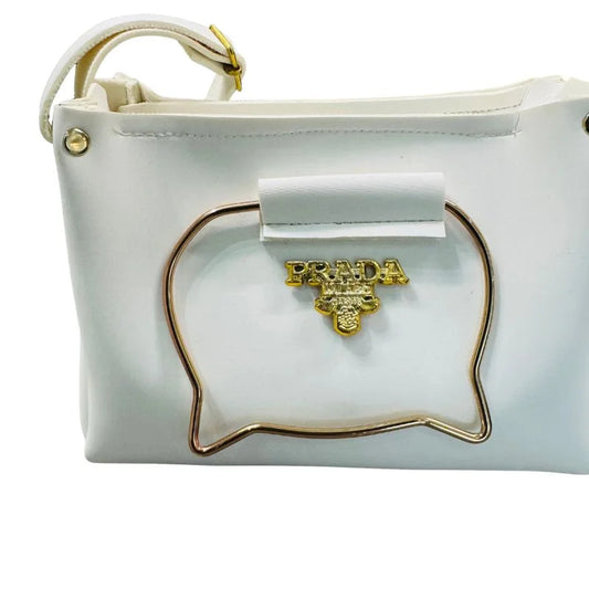 Elegant Cat Handle Handbag for Girls & Ladies | Stylish Shoulder & Crossbody Bag with Gold Accents | Adjustable Strap