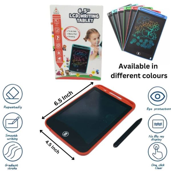 Multi-Color LCD Writing Tablet | Premium Quality | Reusable Drawing & Note-Taking Tool for Kids | Random Colors