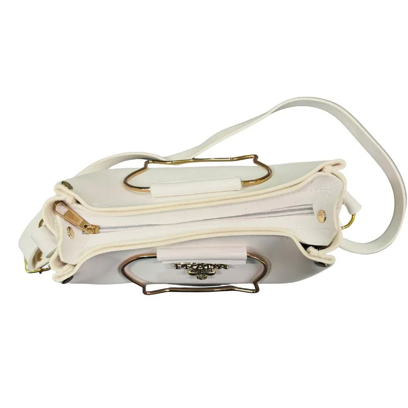 Elegant Cat Handle Handbag for Girls & Ladies | Stylish Shoulder & Crossbody Bag with Gold Accents | Adjustable Strap