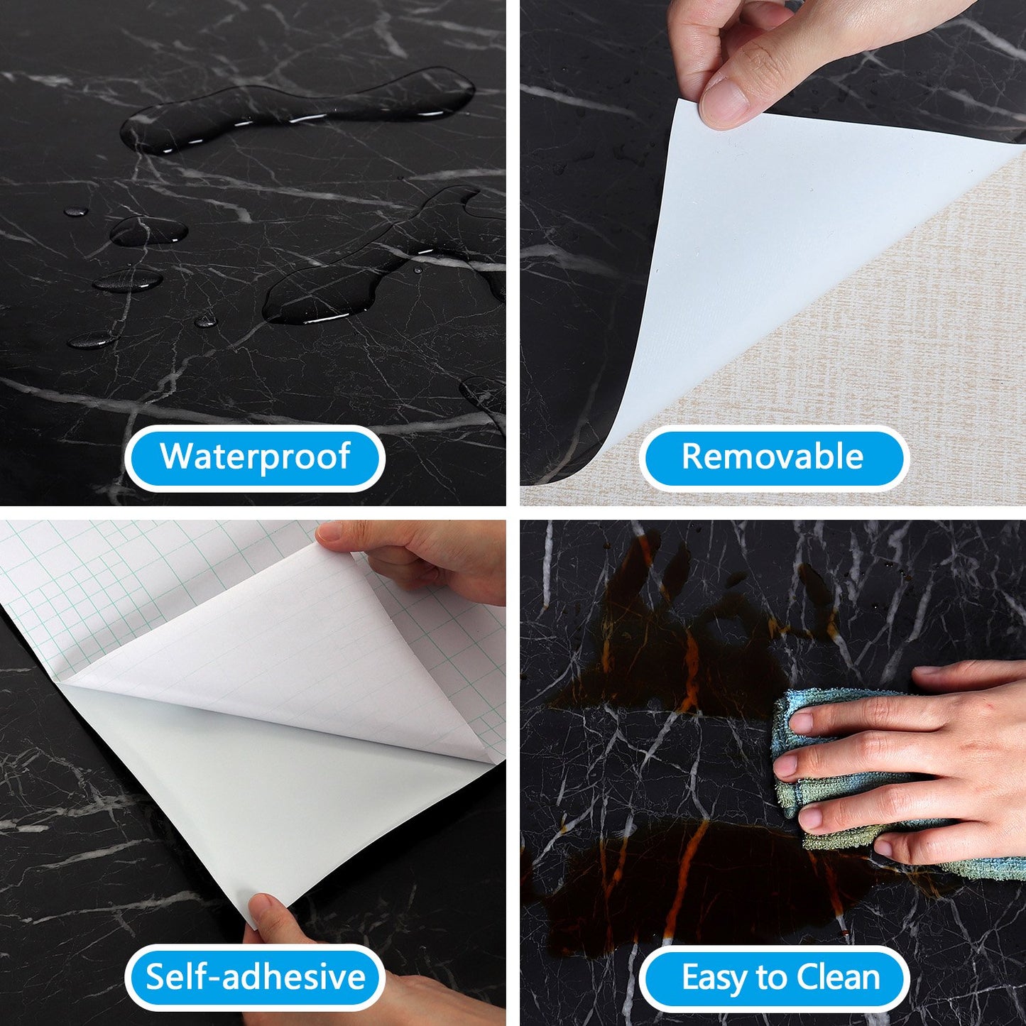 Marble Sheet Sticker | Waterproof Self-Adhesive PVC Wallpaper for Furniture Walls
