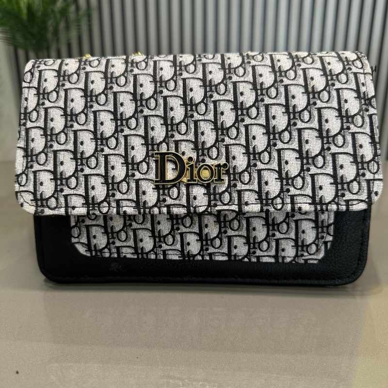Dior Oblique Canvas & Leather Flap Clutch | Luxury Designer Handbag for Women