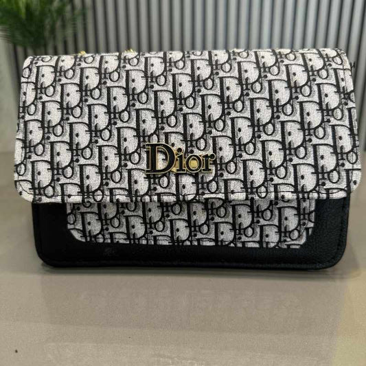 Dior Oblique Canvas & Leather Flap Clutch | Luxury Designer Handbag for Women