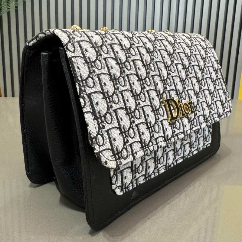 Dior Oblique Canvas & Leather Flap Clutch | Luxury Designer Handbag for Women