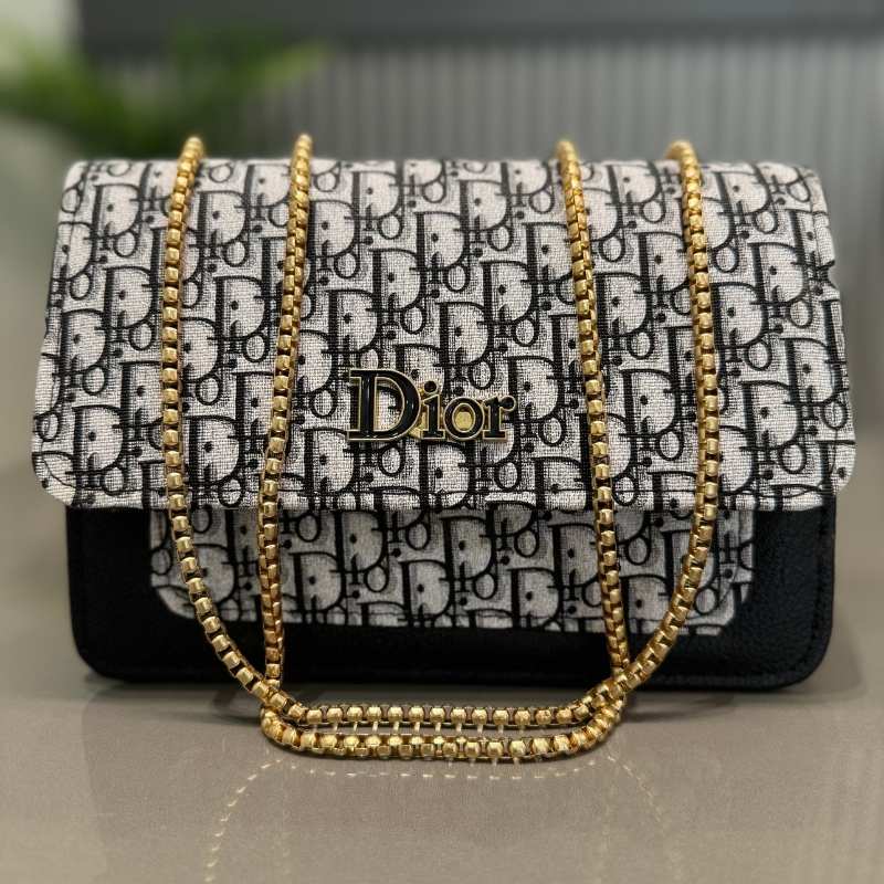Dior Oblique Canvas & Leather Flap Clutch | Luxury Designer Handbag for Women