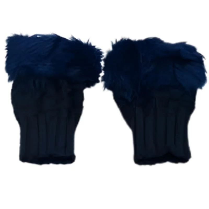 Women's Faux Fur Fingerless Knitted Gloves | Warm Winter Hand Wrist Warmers | Soft, Stylish & Comfortable