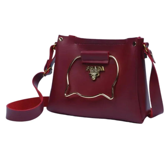Elegant Cat Handle Handbag for Girls & Ladies | Stylish Shoulder & Crossbody Bag with Gold Accents | Adjustable Strap