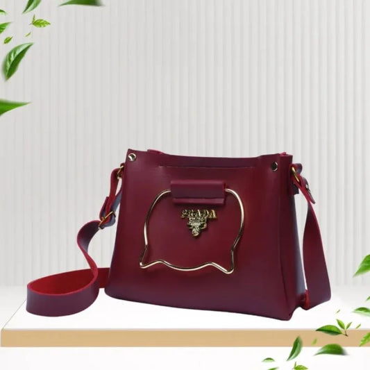 Elegant Cat Handle Handbag for Girls & Ladies | Stylish Shoulder & Crossbody Bag with Gold Accents | Adjustable Strap