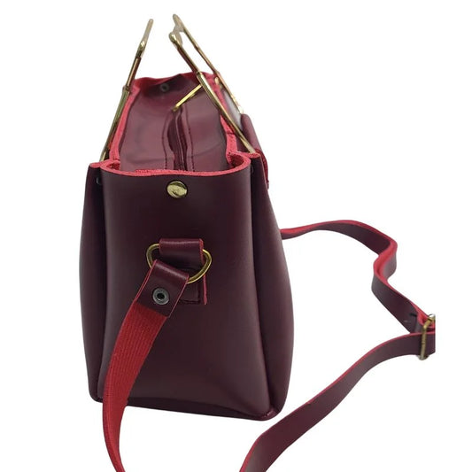 Elegant Cat Handle Handbag for Girls & Ladies | Stylish Shoulder & Crossbody Bag with Gold Accents | Adjustable Strap