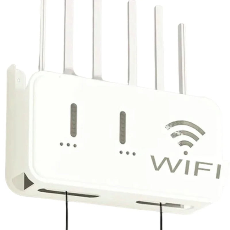 WiFi Router Storage Box & Wall Mount Shelf | Universal Cable Organizer | Space-Saving Holder for Modem, Set-Top Box & Smart Devices | Home & Office Use