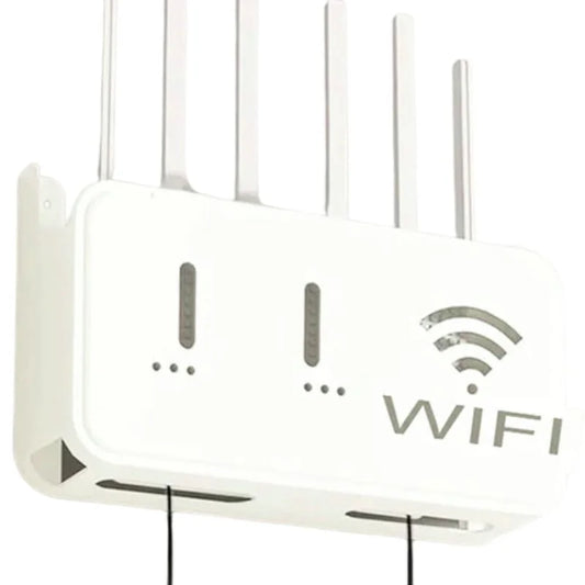 WiFi Router Storage Box & Wall Mount Shelf | Universal Cable Organizer | Space-Saving Holder for Modem, Set-Top Box & Smart Devices | Home & Office Use
