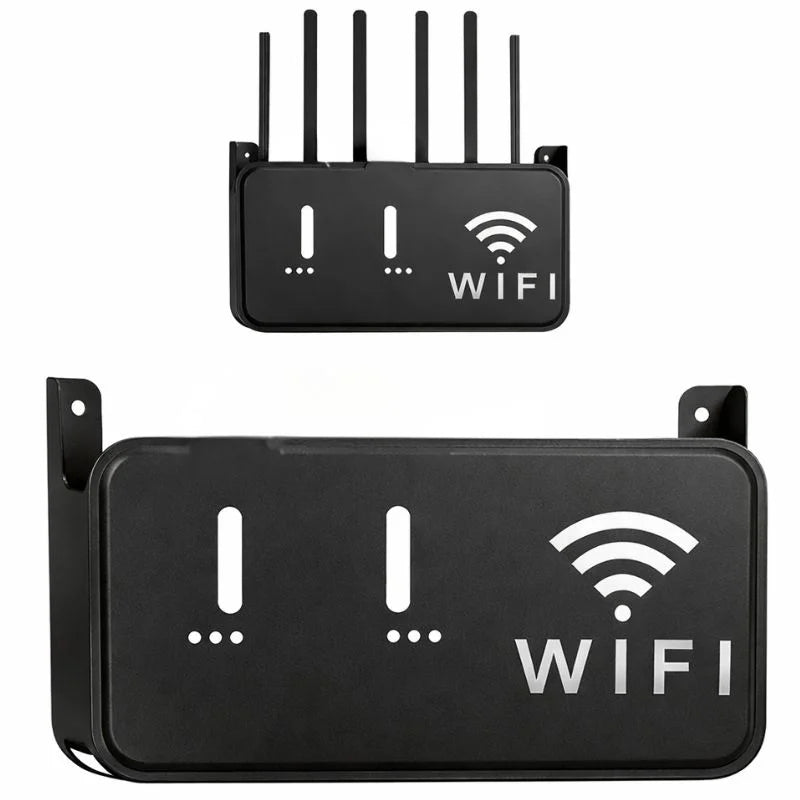 WiFi Router Storage Box & Wall Mount Shelf | Universal Cable Organizer | Space-Saving Holder for Modem, Set-Top Box & Smart Devices | Home & Office Use