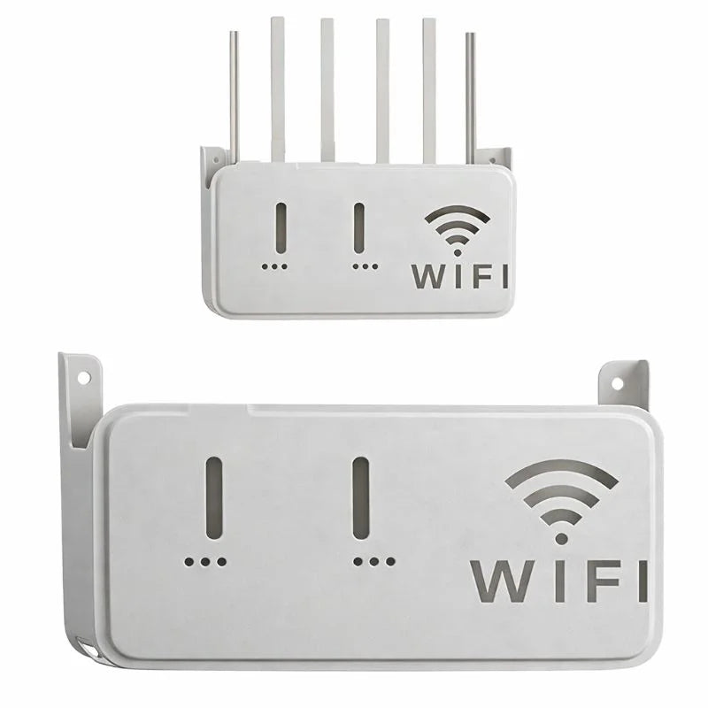 WiFi Router Storage Box & Wall Mount Shelf | Universal Cable Organizer | Space-Saving Holder for Modem, Set-Top Box & Smart Devices | Home & Office Use
