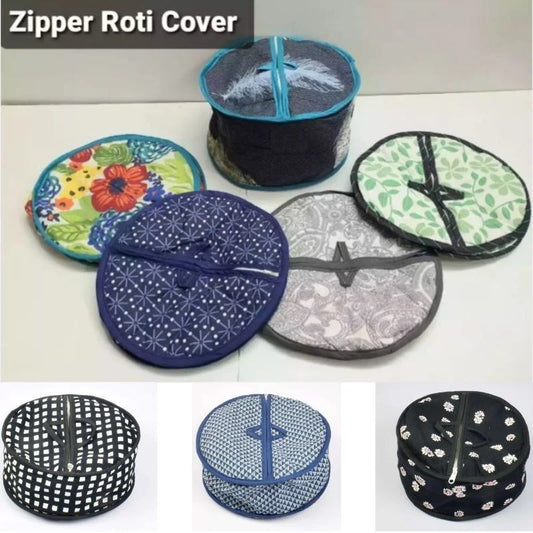 Roti Zipper Bag  | Reusable Airtight & Insulated Storage Bag | Keeps Chapati Fresh, Soft & Warm | Random Design