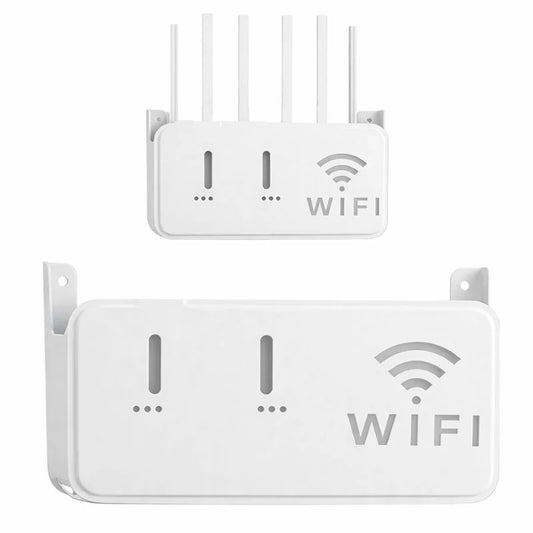 WiFi Router Storage Box & Wall Mount Shelf | Universal Cable Organizer | Space-Saving Holder for Modem, Set-Top Box & Smart Devices | Home & Office Use