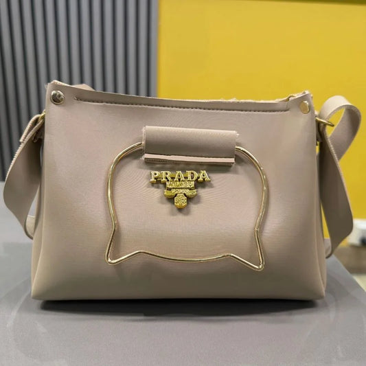 Elegant Cat Handle Handbag for Girls & Ladies | Stylish Shoulder & Crossbody Bag with Gold Accents | Adjustable Strap