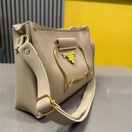 Elegant Cat Handle Handbag for Girls & Ladies | Stylish Shoulder & Crossbody Bag with Gold Accents | Adjustable Strap