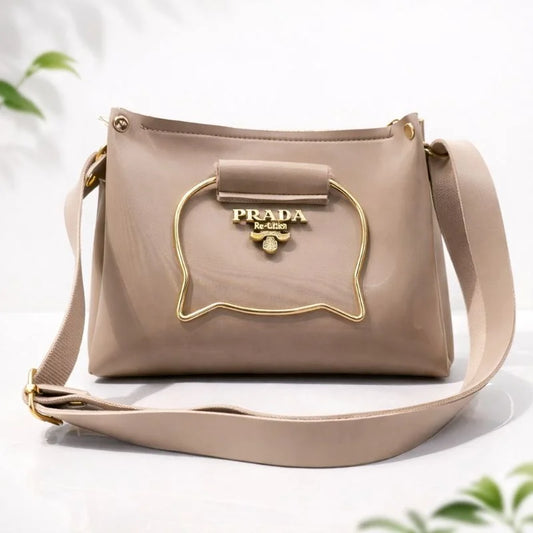 Elegant Cat Handle Handbag for Girls & Ladies | Stylish Shoulder & Crossbody Bag with Gold Accents | Adjustable Strap