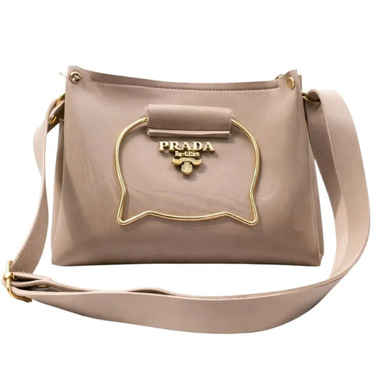 Elegant Cat Handle Handbag for Girls & Ladies | Stylish Shoulder & Crossbody Bag with Gold Accents | Adjustable Strap