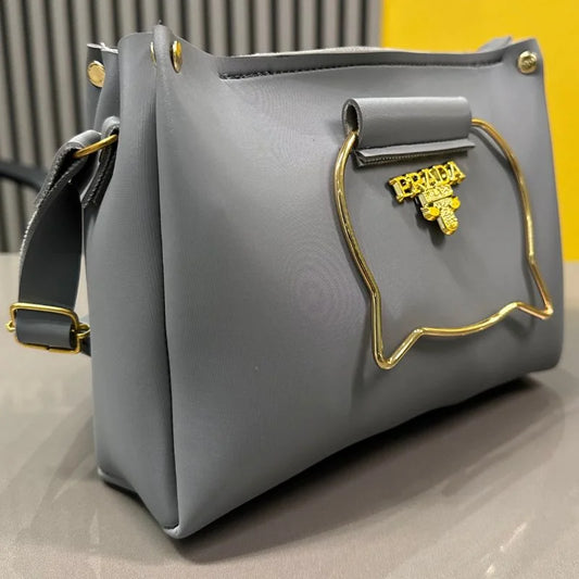 Elegant Cat Handle Handbag for Girls & Ladies | Stylish Shoulder & Crossbody Bag with Gold Accents | Adjustable Strap