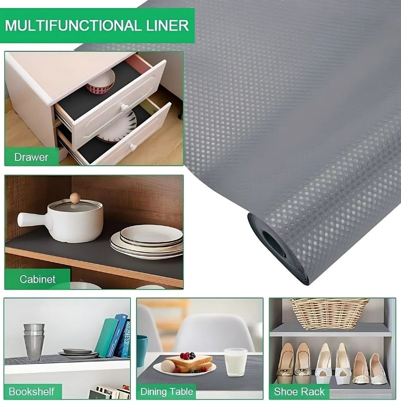 Anti-Slip Fridge & Shelf Mat | Waterproof Washable Liner for Kitchen Drawers & Cabinets