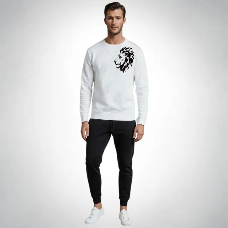 LION Printed Tracksuit Sweatshirt & Trouser | Warm & Comfortable Winter Wear