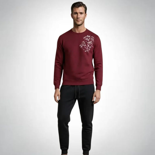 LION Printed Tracksuit Sweatshirt & Trouser | Warm & Comfortable Winter Wear