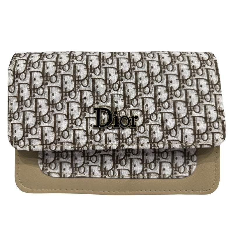 Dior Oblique Canvas & Leather Flap Clutch | Luxury Designer Handbag for Women