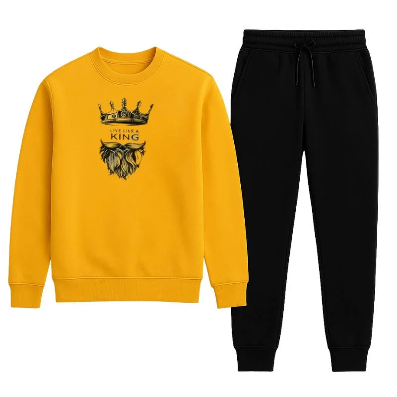 KING Printed Tracksuit Sweatshirt & Trouser | Warm & Comfortable Winter Wear