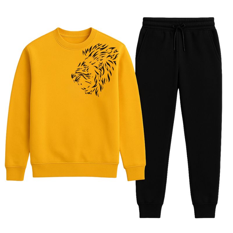 LION Printed Tracksuit Sweatshirt & Trouser | Warm & Comfortable Winter Wear