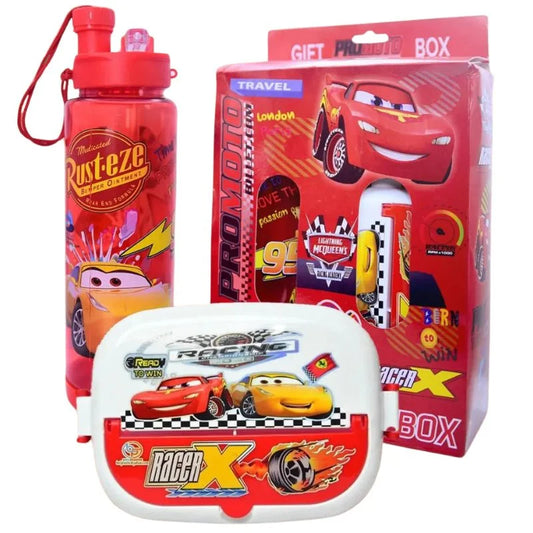 2-in-1 Kids Lunch Box & Water Bottle Set | School Combo Gift Pack with Bottle & Lunch Box | Multiple Cartoon Characters