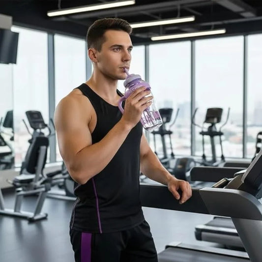 Ice Cream Water Bottle with Straw & Tea Infuser | 1400ml  |  | Large Capacity Gym & Summer Drink Bottle | Random color