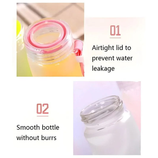 Frosted Glass Water Bottle | Leak-Proof Insulated Bottle with Hello Master Decal Logo | 400ml