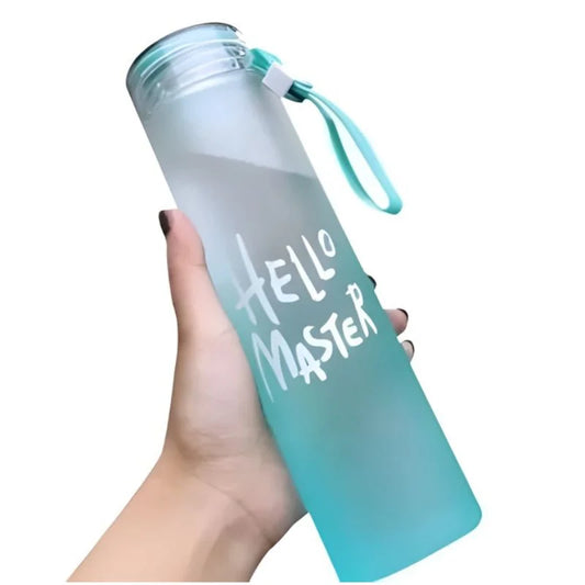 Frosted Glass Water Bottle | Leak-Proof Insulated Bottle with Hello Master Decal Logo | 400ml