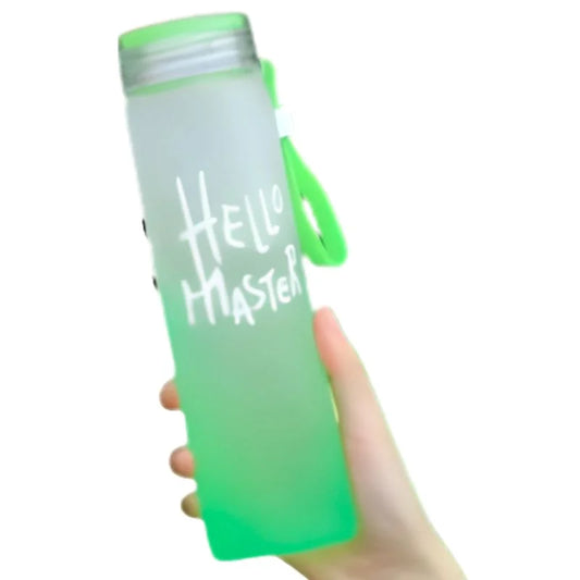 Frosted Glass Water Bottle | Leak-Proof Insulated Bottle with Hello Master Decal Logo | 400ml