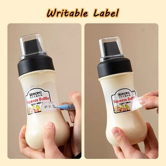 5 Hole Squeeze Sauce Bottle | Refillable Condiment Dispenser with Lid | Multipurpose Ketchup & Hot Sauce Bottle for Kitchen | Black Cap